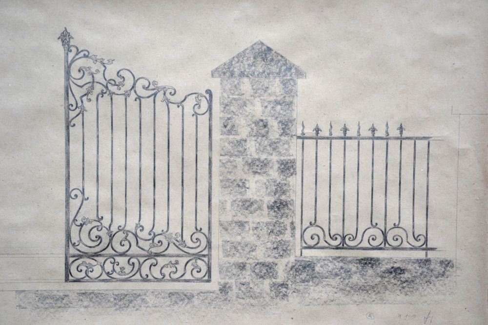 kovaná brána a plot
