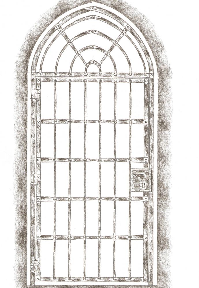 kovaná dveřní mříž